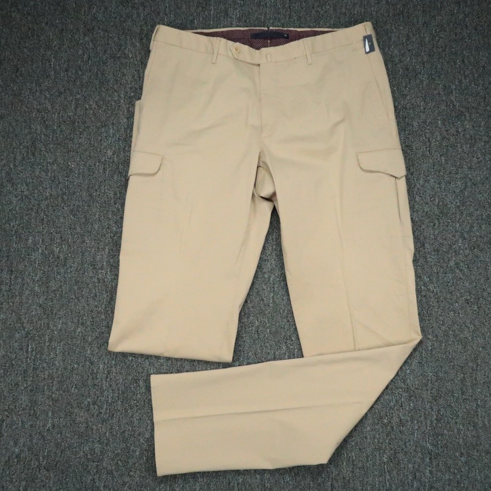 Incotex Pants Mens 38x37 Khaki Tan High Comfort Cargo Trouser Stretch Slowear
